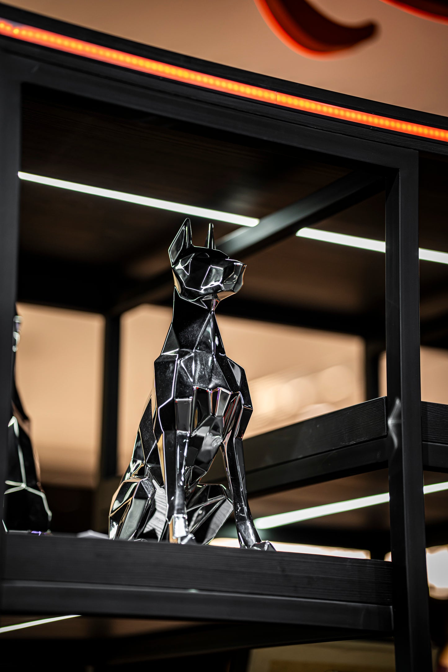 ANDREW K - Mirror Polished Sitting Doberman 44cm