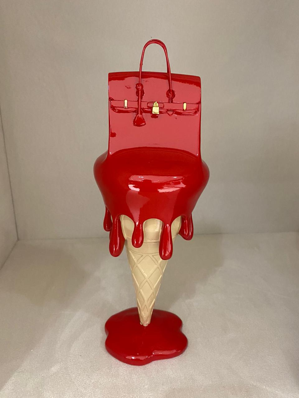 JULIE J - Melted Bag on Ice Cream, Red