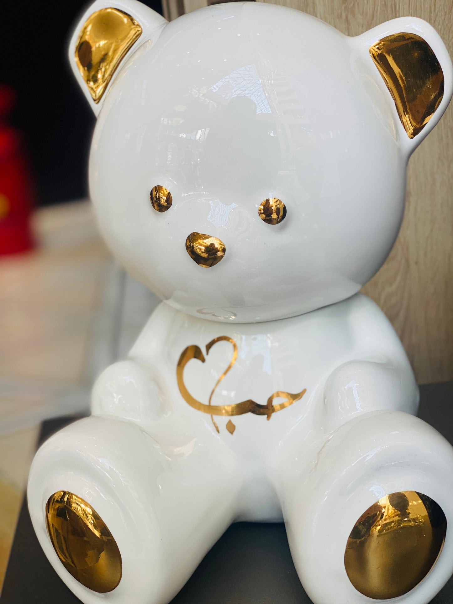 ARDOR - Small Bear, Arabic for Love, white and gold