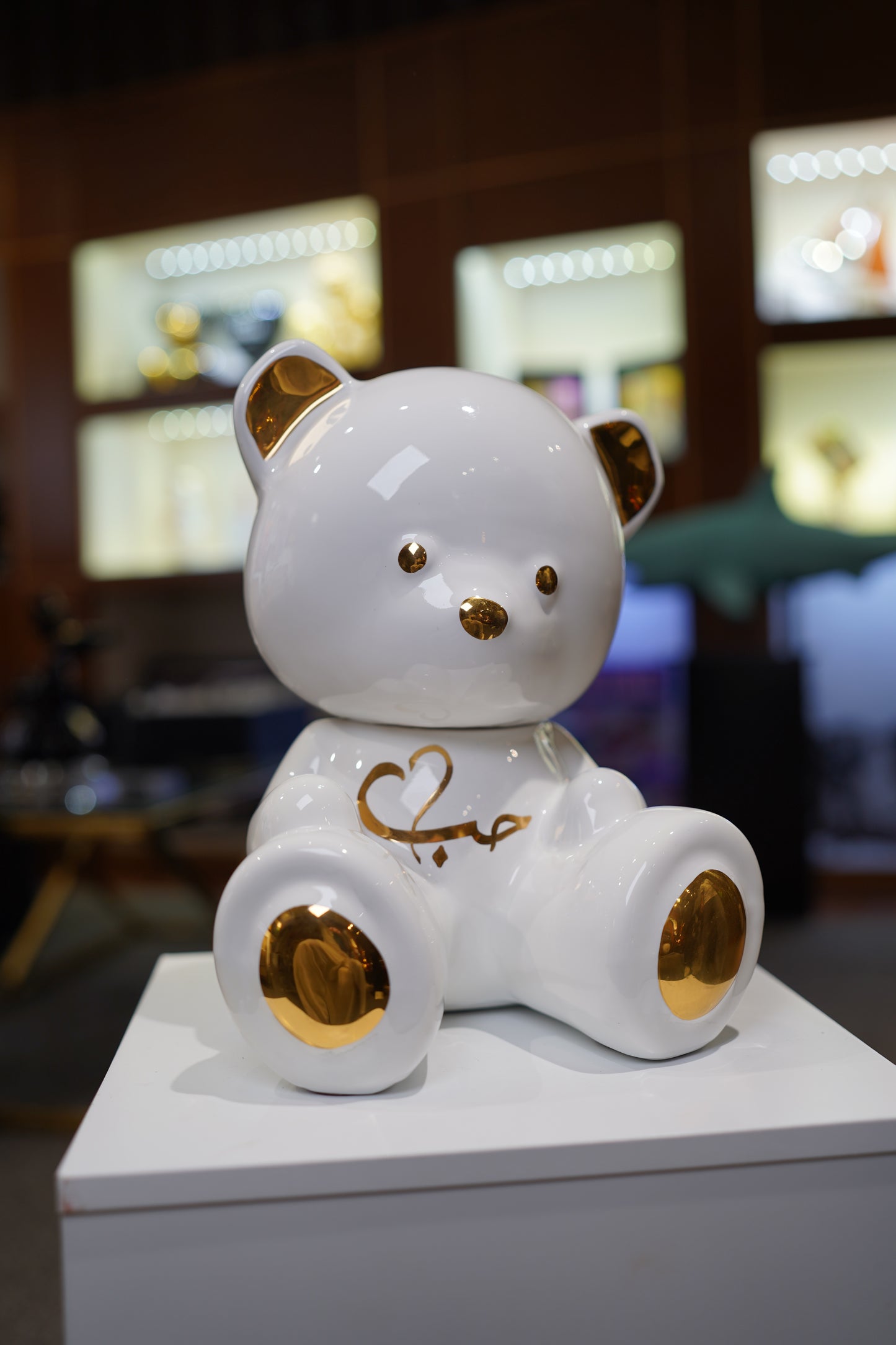 ARDOR - Small Bear, Arabic for Love, white and gold
