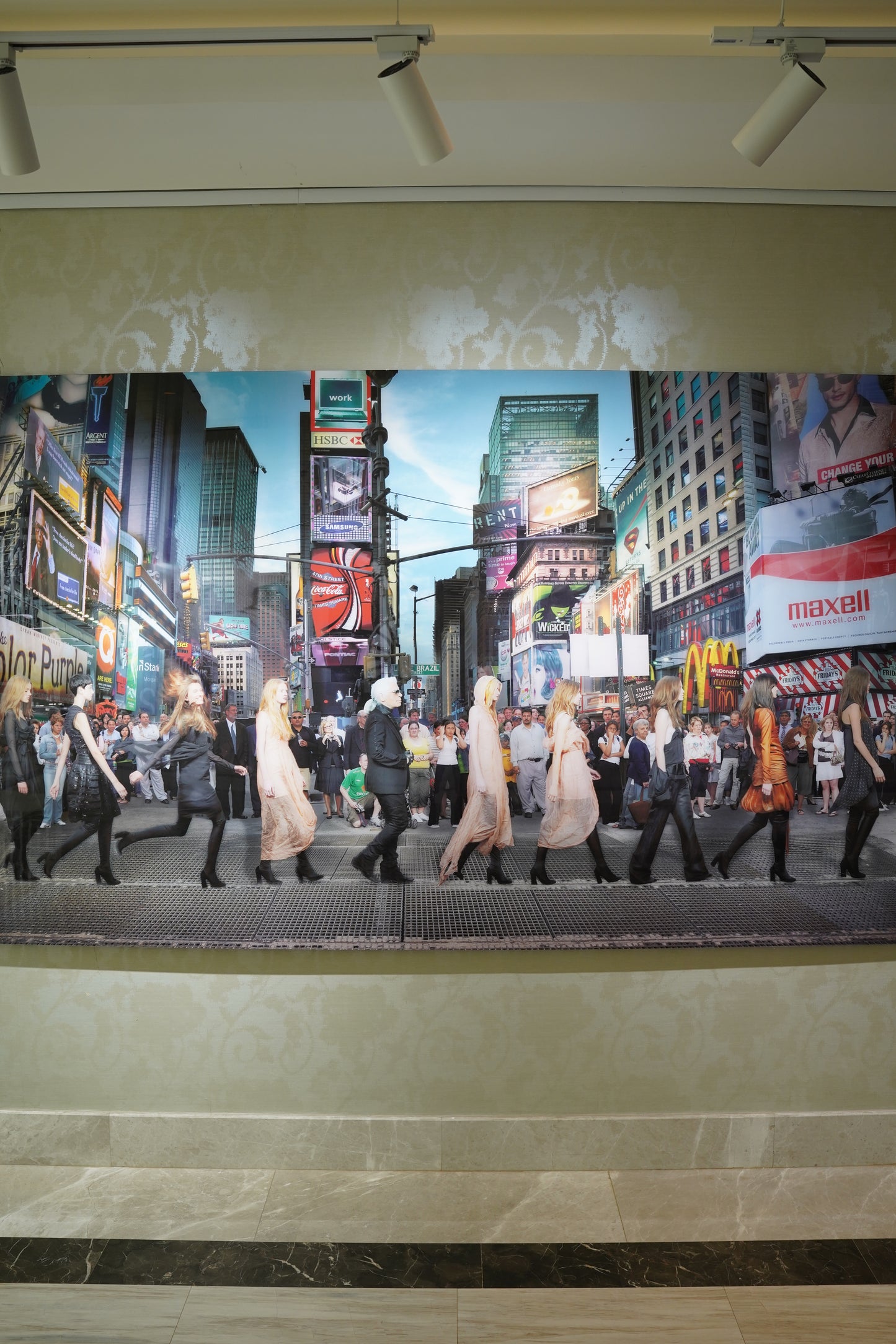 SIMON P - Karl Lagerfeld in Times Square, Editorial for Harper’s Bazaar 2006 NYC