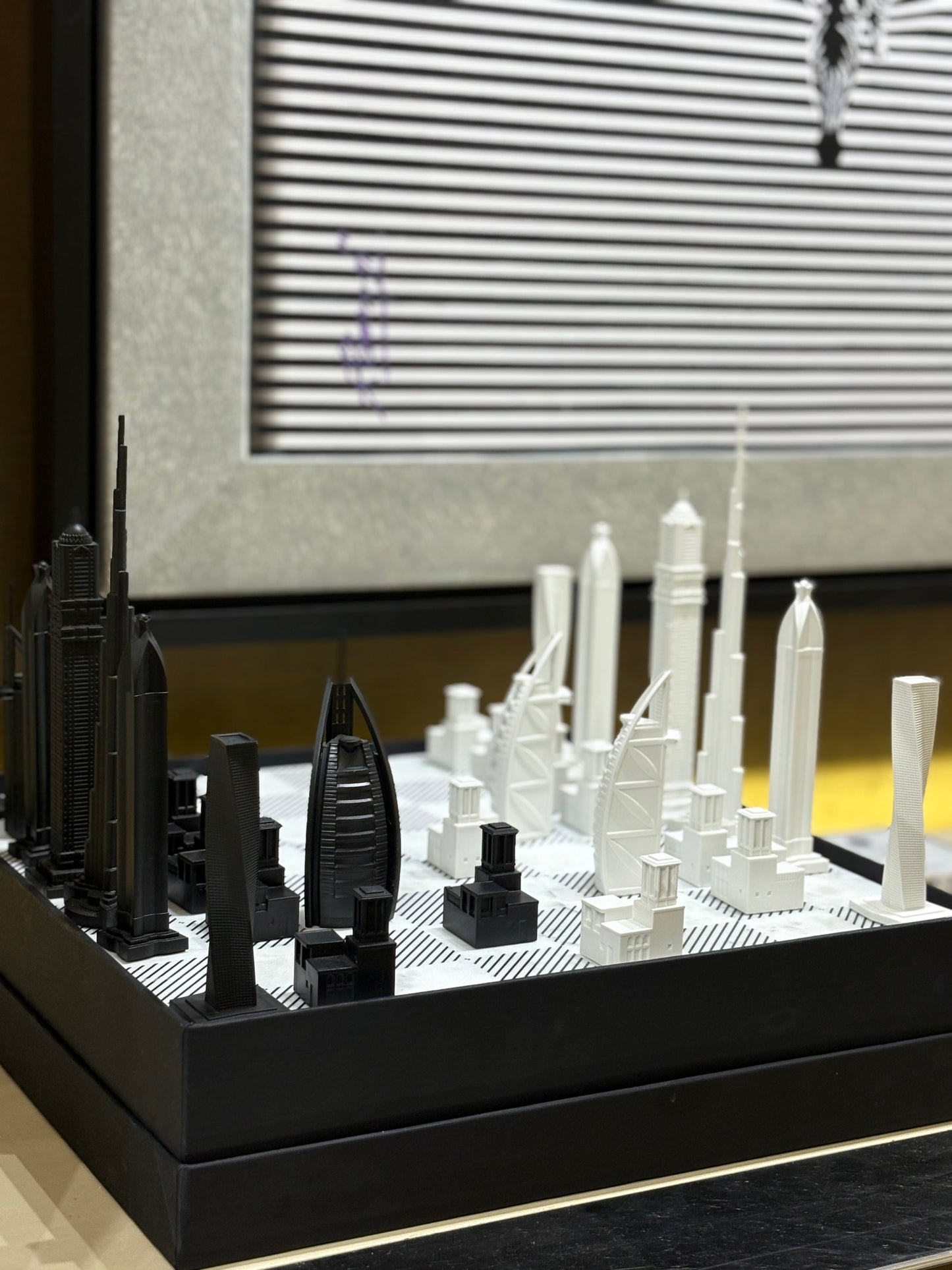 SKYLINE CITY CHESS - Acrylic Dubai Edition - Marble Board