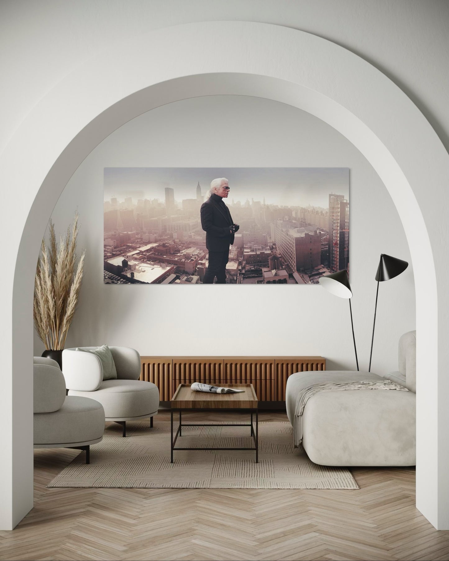 SIMON P - Portrait of Karl Lagerfeld, The Starrett Lehigh Building offices 2006 NYC
