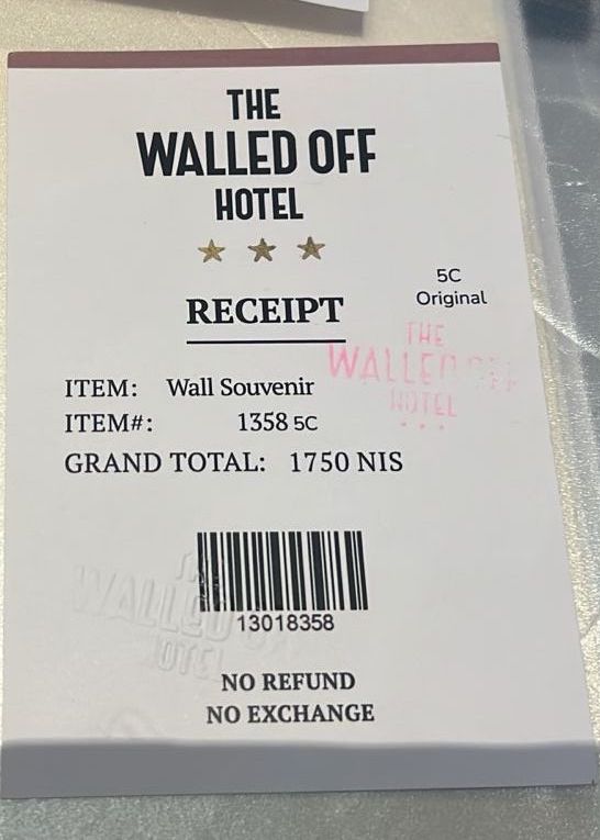 BANKSY- Wall Souvenir - From the Walled Off Hotel
