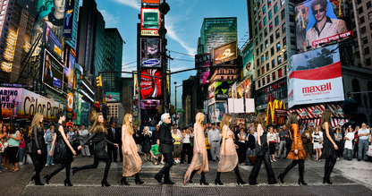 SIMON P - Karl Lagerfeld in Times Square, Editorial for Harper’s Bazaar 2006 NYC
