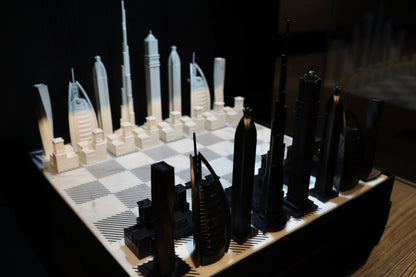 SKYLINE CITY CHESS - Acrylic Dubai Edition - Marble Board