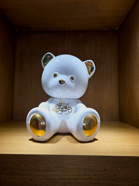 ARDOR - Small Bear, Arabic for Ramadan Mubarak, white and gold