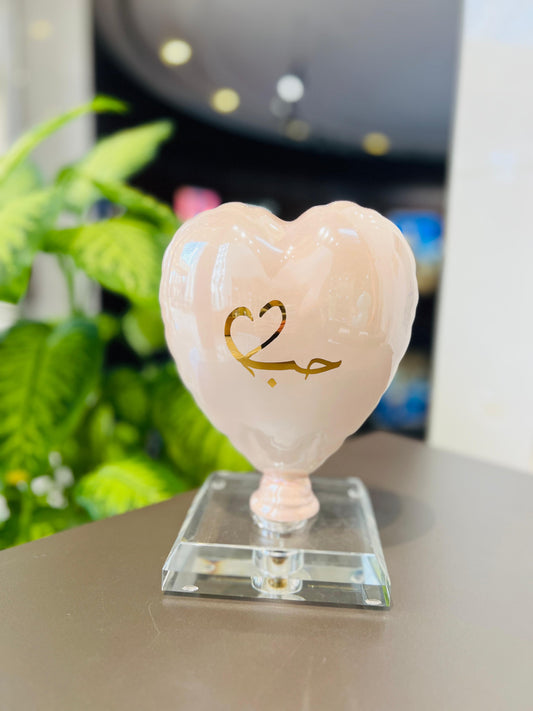 ARDOR - Heart, Arabic for Love, rose pearl and gold