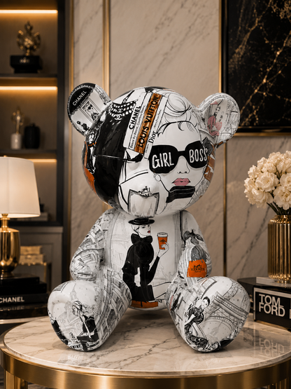 ARTBYNAOR - 40cm Fashion Brands Collage, Teddy Bear