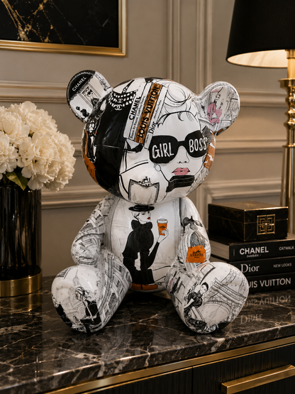 ARTBYNAOR - 40cm Fashion Brands Collage, Teddy Bear