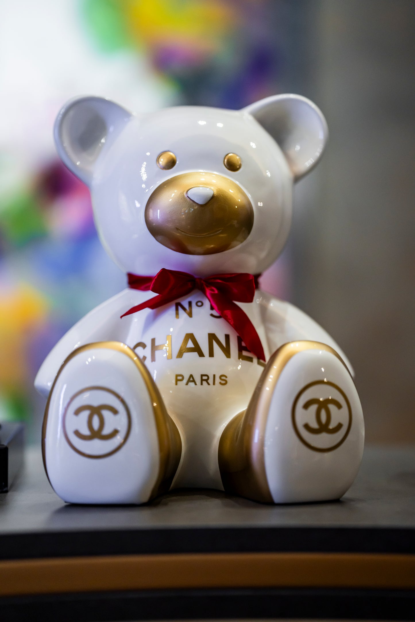 NAOR - 35cm CH Tribute, bi color white and gold Teddy