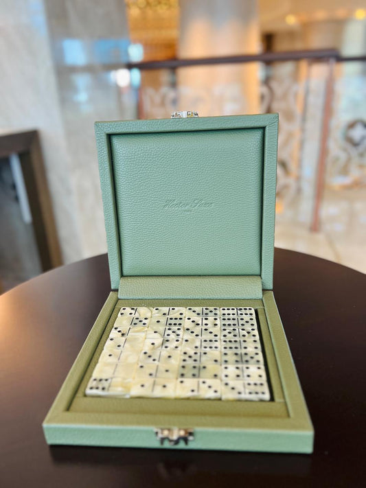 HECTOR SAXE Dominos Box - GREY PERLE Buffalo Leather