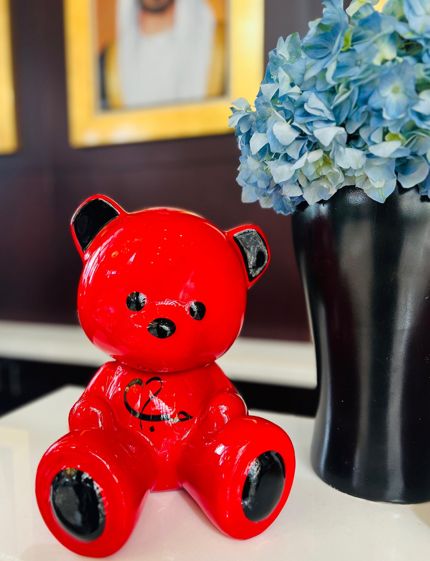ARDOR - Small Bear, Arabic for Love, red and black