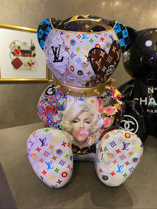 NAOR - 30cm Collage, LV Marilyn Tribute, Gold Collar Bear