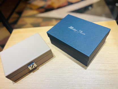 HECTOR SAXE Card Box - IVORY Buffalo Leather