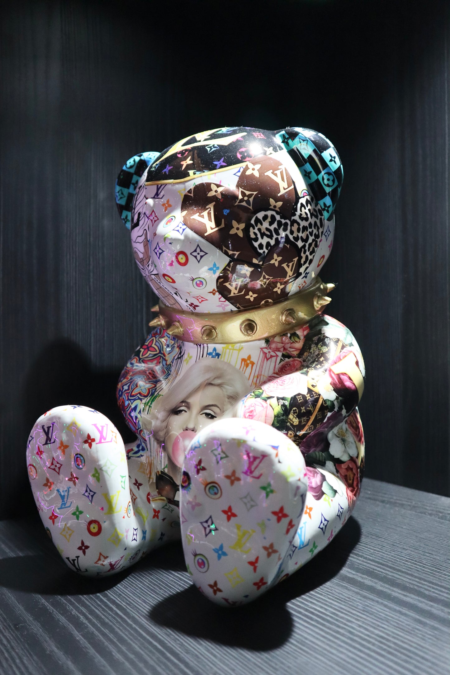 NAOR - 30cm Collage, LV Marilyn Tribute, Gold Collar Bear