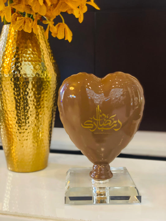 ARDOR - Heart, Arabic for Ramadan Mubarak, brown and gold