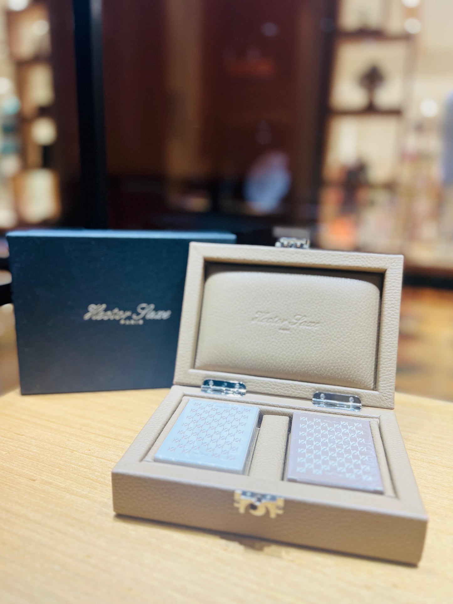 HECTOR SAXE Card Box - IVORY Buffalo Leather