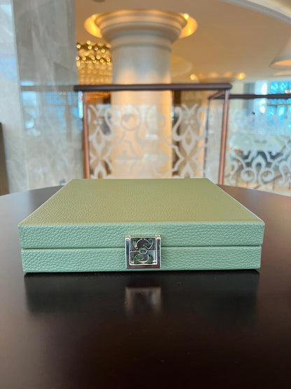 HECTOR SAXE Dominos Box - GREY PERLE Buffalo Leather