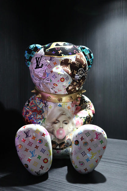 NAOR - 30cm Collage, LV Marilyn Tribute, Gold Collar Bear