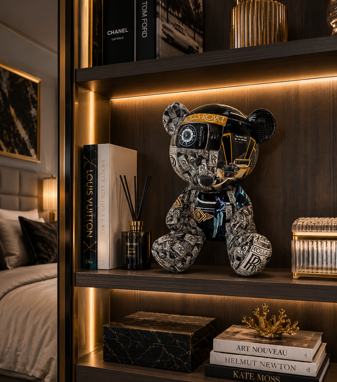 ARTBYNAOR - 40cm Rolls Royce, Teddy Bear