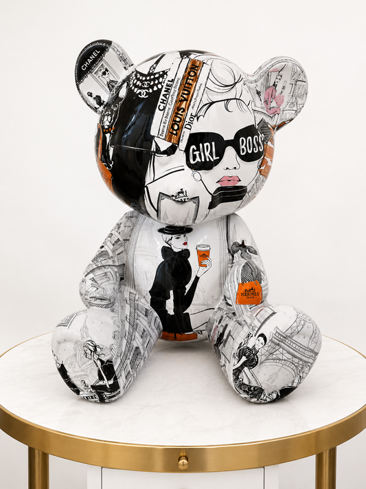 ARTBYNAOR - 40cm Fashion Brands Collage, Teddy Bear