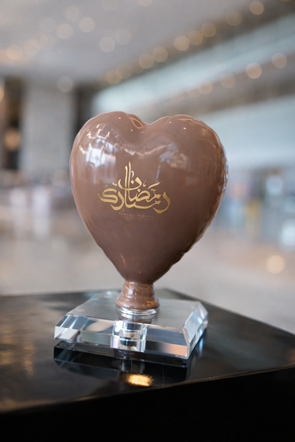 ARDOR - Heart, Arabic for Ramadan Mubarak, brown and gold