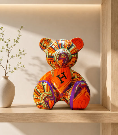 ARTBYNAOR - 35cm H Scarf Collage Teddy