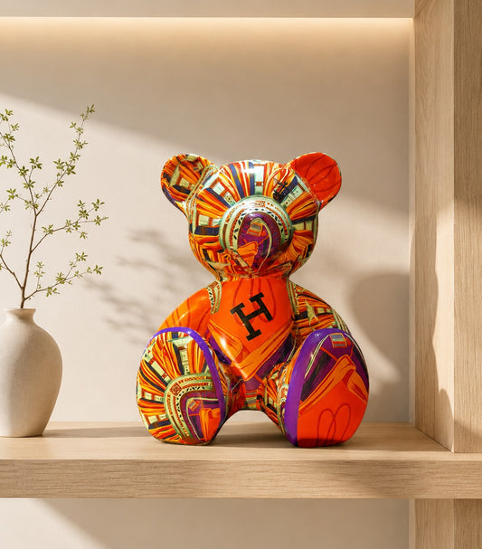 ARTBYNAOR - 35cm H Scarf Collage Teddy