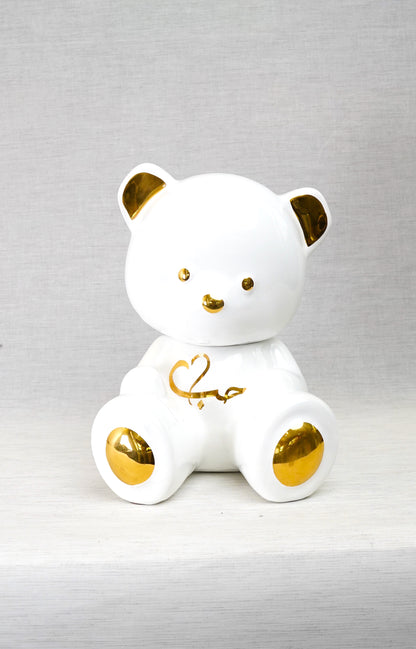 ARDOR - Small Bear, Arabic for Love, white and gold