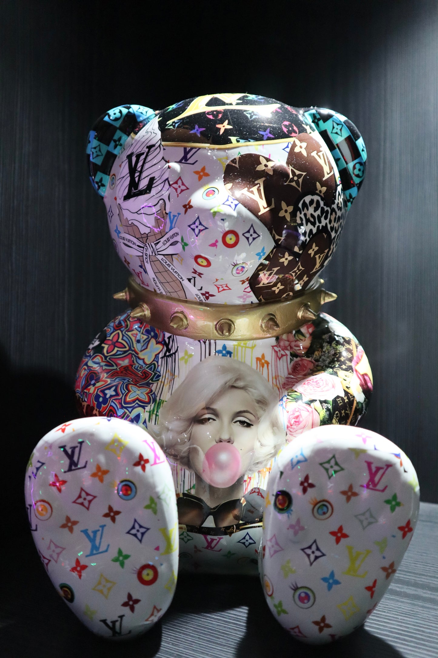 NAOR - 30cm Collage, LV Marilyn Tribute, Gold Collar Bear