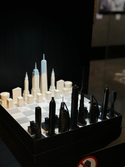 SKYLINE CITY CHESS - Acrylic New York VS Dubai Edition - Marble Board