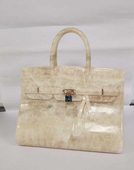 ANDI - Marble Birkin Bag Cream