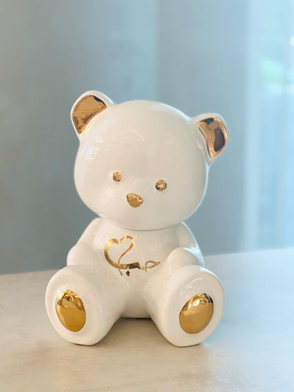 ARDOR - Small Bear, Arabic for Love, white and gold