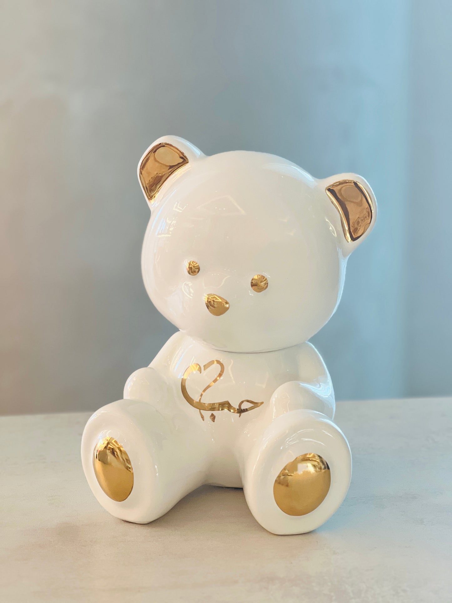 ARDOR - Small Bear, Arabic for Love, white and gold