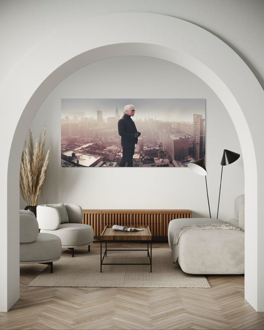 SIMON P - Portrait of Karl Lagerfeld, The Starrett Lehigh Building offices 2006 NYC