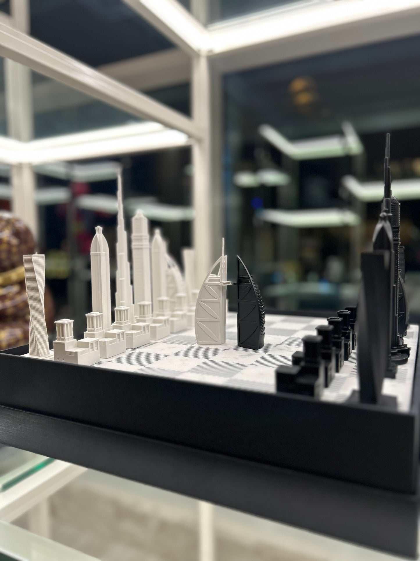 SKYLINE CITY CHESS - Acrylic Dubai Edition - Marble Board