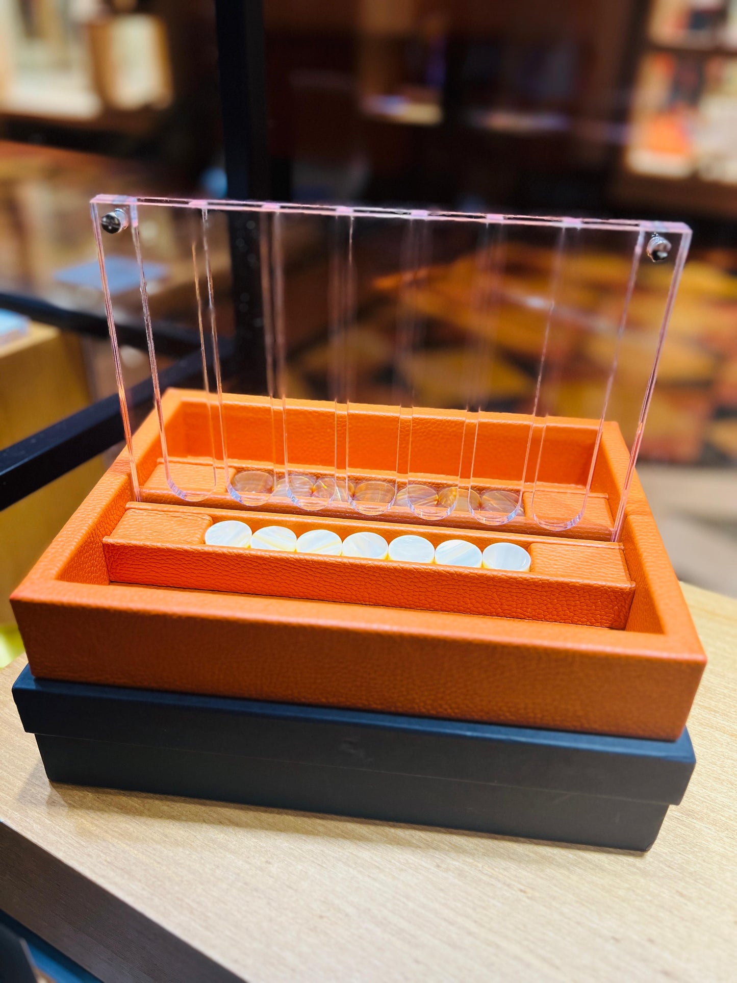 HECTOR SAXE Connect Four - ORANGE Buffalo Leather