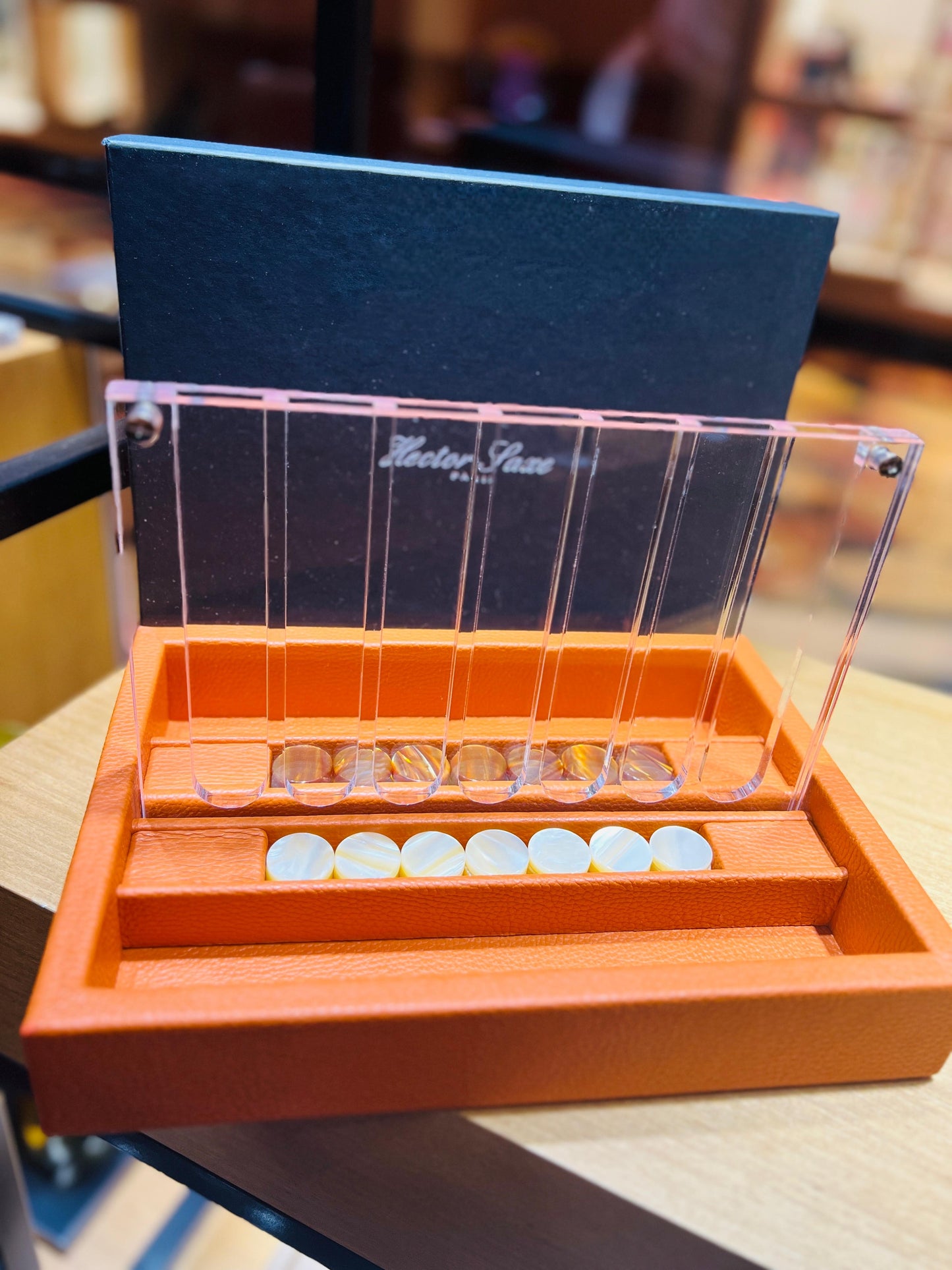 HECTOR SAXE Connect Four - ORANGE Buffalo Leather