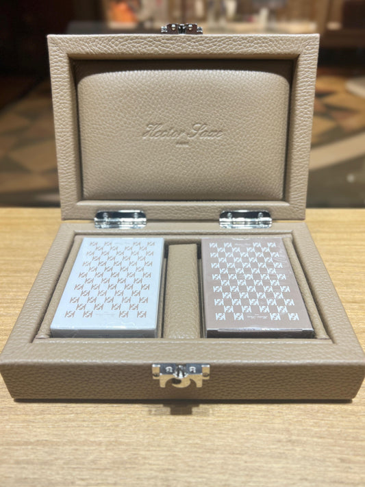 HECTOR SAXE Card Box - IVORY Buffalo Leather