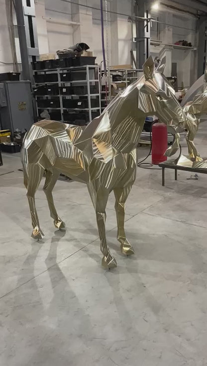 ANDREW K - Mirror Polished Horse 95cm