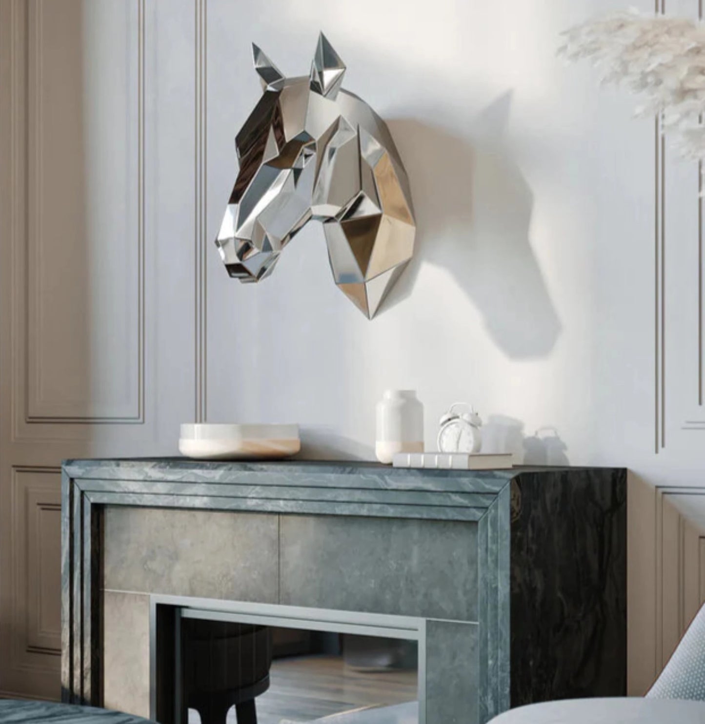 ANDREW K - Mirror Polished Horse Head 61cm
