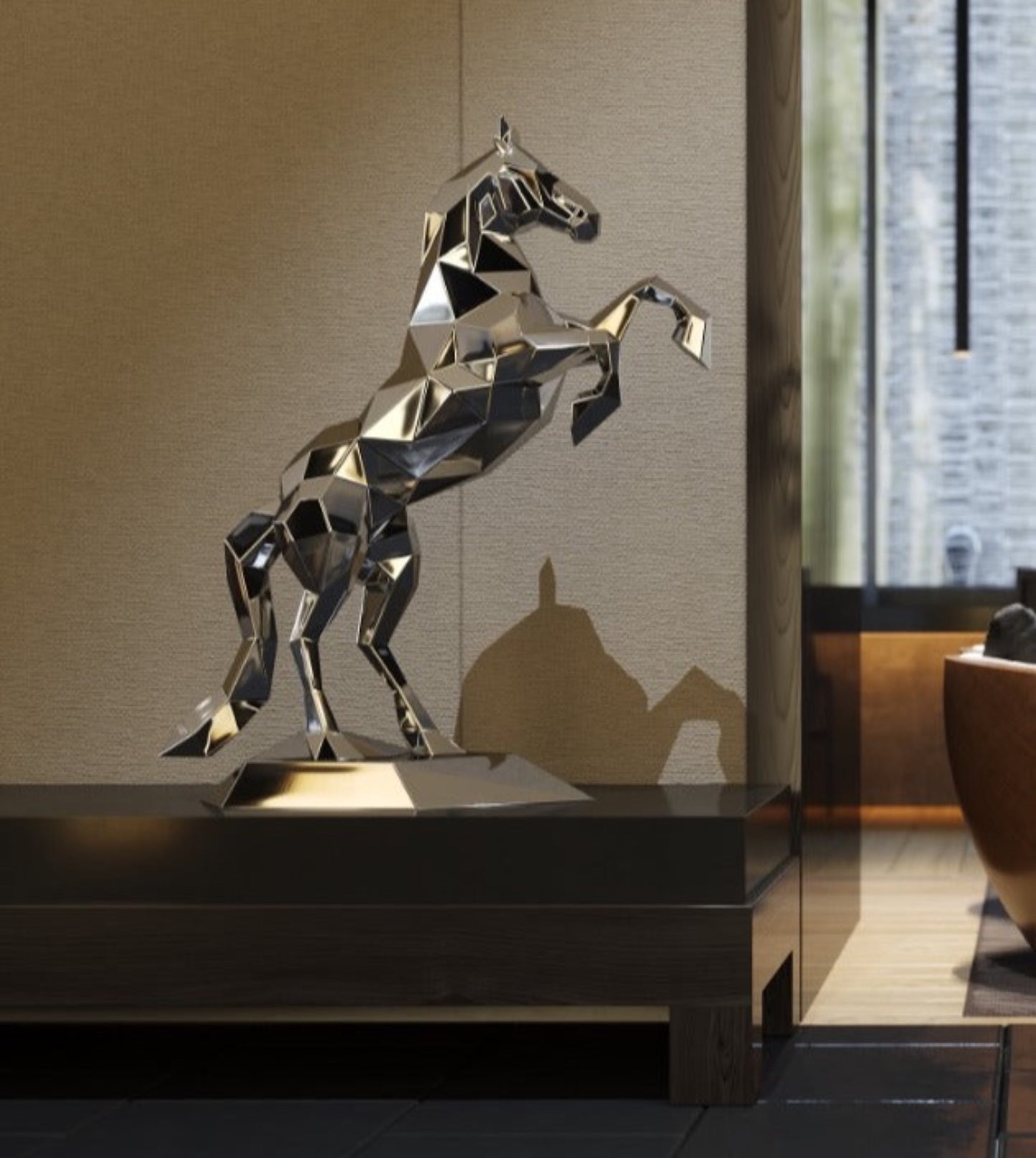 ANDREW K - Mirror Polished Horse 95cm