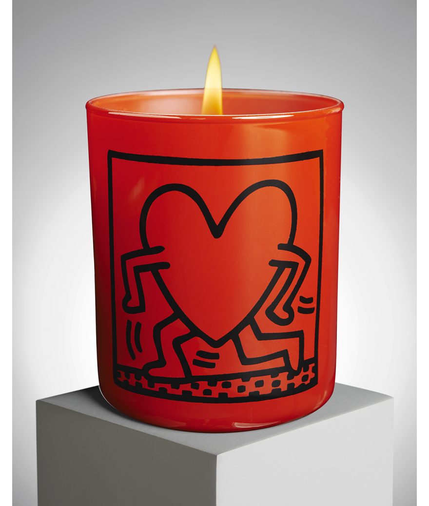 LIGNE BLANCHE - Keith Haring Red Running Heart Candle